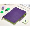 Ежедневник А5 датированный Boston 2026, фиолетовый с салатовым обрезом