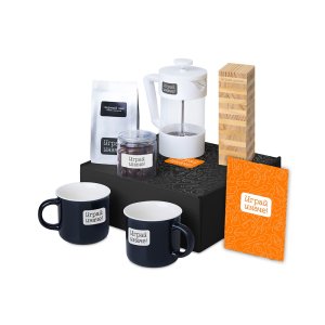 Подарочный набор Re:y. Together  с френчпрессом, кружками и дженгой
