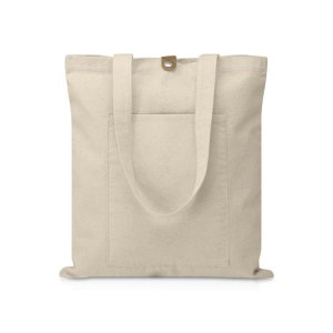 Сумка Clip из хлопка 340 г/м2 с застежкой из экокожи, натуральный Сумка Clip из хлопка 340 г/м2 с застежкой из экокожи, натуральный