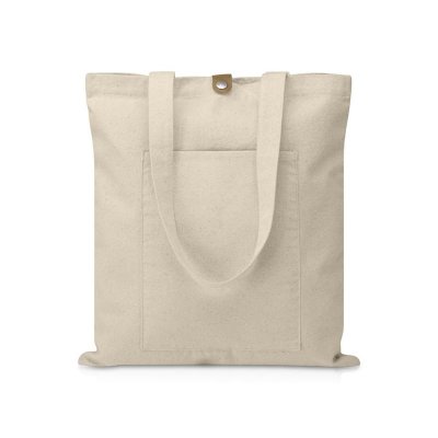 Сумка Clip из хлопка 340 г/м2 с застежкой из экокожи, натуральный