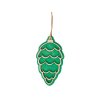Подвеска шишка с цветной подложкой, зеленая подложка