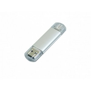 USB 2.0/micro USB- флешка на 32 Гб, серебристый