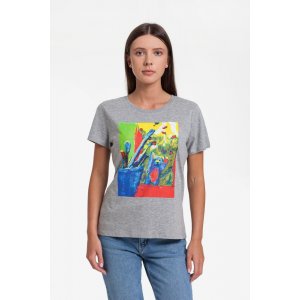 Футболка женская Artist Bear, серый меланж Футболка женская Artist Bear, серый меланж