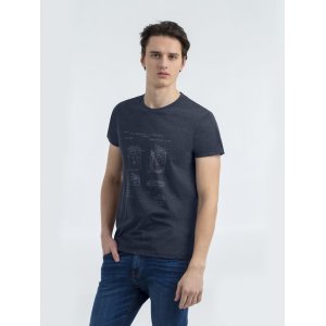 Футболка приталенная Old Patents. Lighter, синий меланж Футболка приталенная Old Patents. Lighter, синий меланж