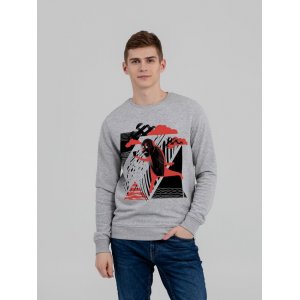 Свитшот «Преодолень», серый меланж Свитшот «Преодолень», серый меланж