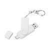 USB 3.0/micro USB/Type-C - флешка на 32 Гб 3-в-1 с поворотным механизмом, белый