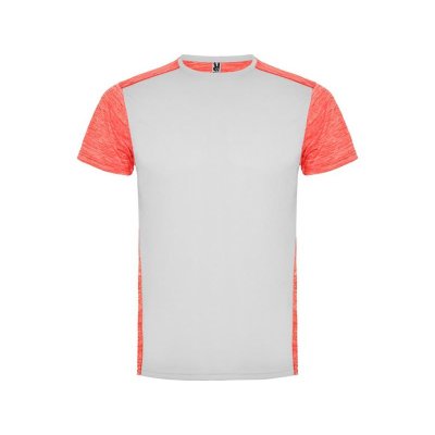 Спортивная футболка Zolder мужская, белый/меланжевый неоновый коралловый
