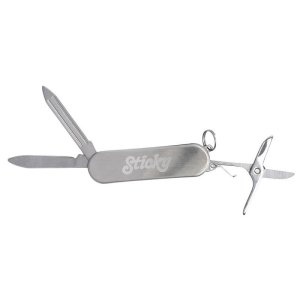 Мультитул-складной нож 3-в-1, металлик (гравировка)