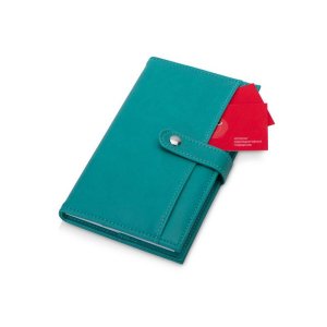 Блокнот-кошелек с сменным блоком А6 Wall Street, 64 листа, бирюзовый