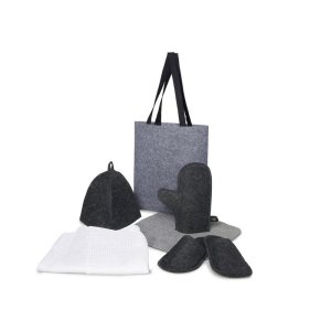 Банный набор с килтом Healing, мужской, серый