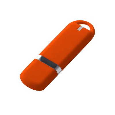 USB-флешка на 512 Mb с покрытием soft-touch, оранжевый