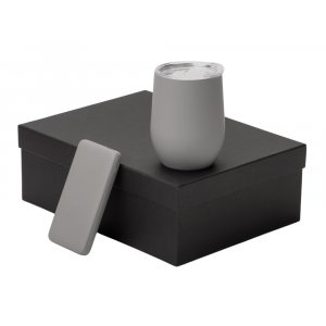Подарочный набор с термокружкой и повербанком С2, 10000 mAh, серый Подарочный набор с термокружкой и повербанком С2, 10000 mAh, серый