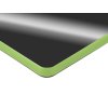Металлический брелок с пластиковой цветной вставкой SteelPop Rct, серебристый с зеленым яблоком