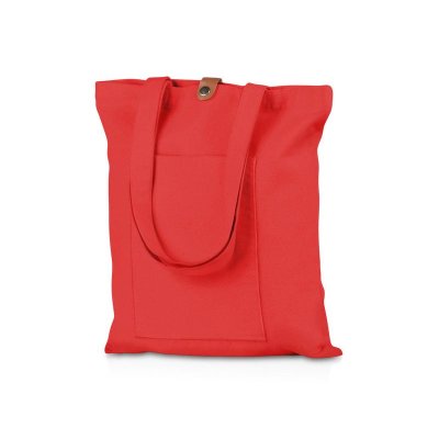 Сумка Clip из хлопка 340 г/м2 с застежкой из экокожи, красный