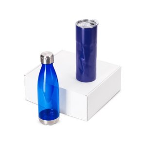 Подарочный набор с термокружкой и бутылкой Water cross, синий Подарочный набор с термокружкой и бутылкой Water cross, синий