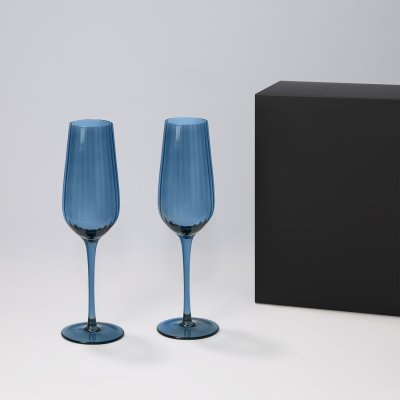 Подарочный набор 2 бокала для шампанского Toscana в черной коробке