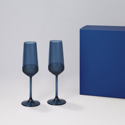 Подарочный набор 2 бокала для шампанского Sapphire в синей коробке