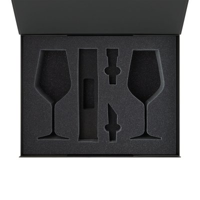 Ложемент под 2 бокала для вина + набор для вина Sacramento в большую коробку-трансформер (арт. 695722)