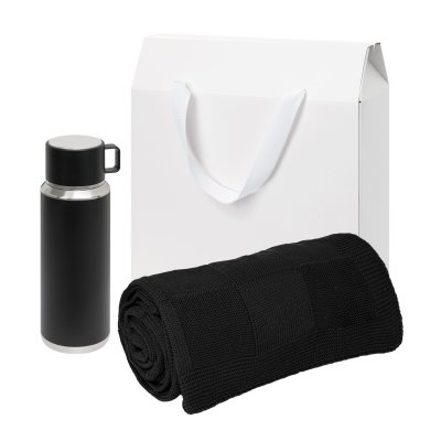 Подарочный набор Oslo, черный (плед, термос)