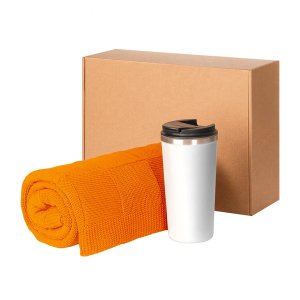 Подарочный набор Palermo, Cella, оранжевый (плед, термокружка) Подарочный набор Palermo, Cella, оранжевый (плед, термокружка)