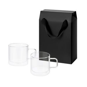 Подарочный набор 2 стеклянные кружки Luna в коробке-пакете Подарочный набор 2 стеклянные кружки Luna в коробке-пакете