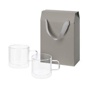 Подарочный набор 2 стеклянные кружки Luna в коробке-пакете Подарочный набор 2 стеклянные кружки Luna в коробке-пакете