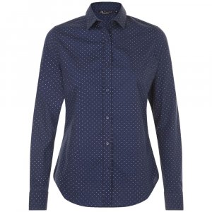 Рубашка женская Becker Women, темно-синяя с белым Рубашка женская Becker Women, темно-синяя с белым