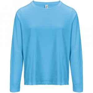 Футболка с длинным рукавом женская Monarch Women, ярко-бирюзовая Футболка с длинным рукавом женская Monarch Women, ярко-бирюзовая