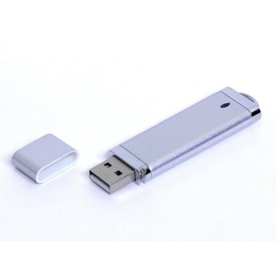 USB 3.0- флешка промо на 128 Гб прямоугольной классической формы, серебристый