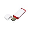 USB 2.0- флешка на 16 Гб с цветными вставками, белый/красный