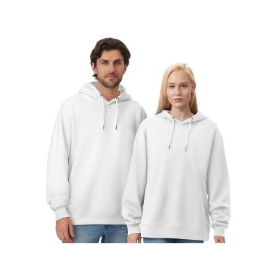 Толстовка с капюшоном оверсайз Lisbon унисекс, белый