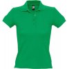 Рубашка поло женская People 210, ярко-зеленая Рубашка поло женская People 210, ярко-зеленая