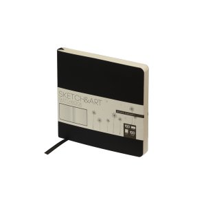 Скетчбук Sketch & Art в мягком переплете 145х145 мм, 100 л. бежевой бумаги 100 гр., черный Скетчбук Sketch & Art в мягком переплете 145х145 мм, 100 л. бежевой бумаги 100 гр., черный