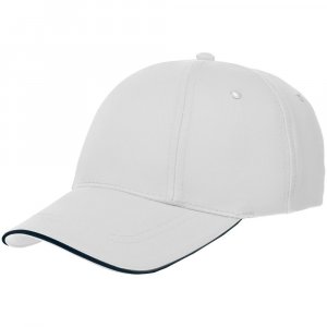 Бейсболка Canopy, белая с темно-синим кантом Бейсболка Canopy, белая с темно-синим кантом