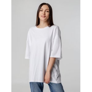 Футболка унисекс оверсайз Crosstown, белая Футболка унисекс оверсайз Crosstown, белая