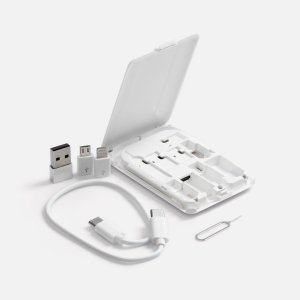 Органайзер с беспроводной зарядкой и набором адаптеров Octopod, белый