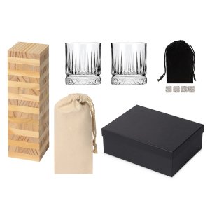 Подарочный набор с бокалами и дженгой Подарочный набор с бокалами и дженгой