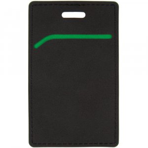 Чехол для пропуска Multimo, черный с зеленым
