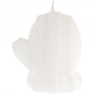 Свеча Kniteam, варежка, белая Свеча Kniteam, варежка, белая