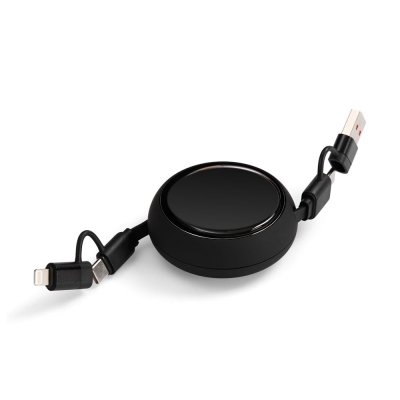 Складной кабель с переходниками pocketCoil, черный