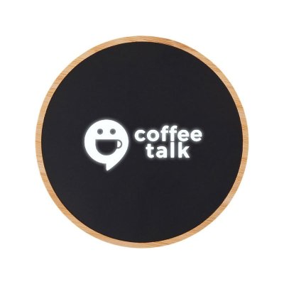 Беспроводное зарядное устройство с подсветкой лого Reedia S3, 15 Вт, бамбук, черный