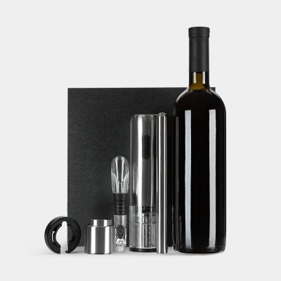 Винный набор Veritas, черный с серебристым