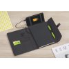 Папка А5 с беспроводным зарядным устройством 4000 mAh и блокнотом softtouch, цвет черный