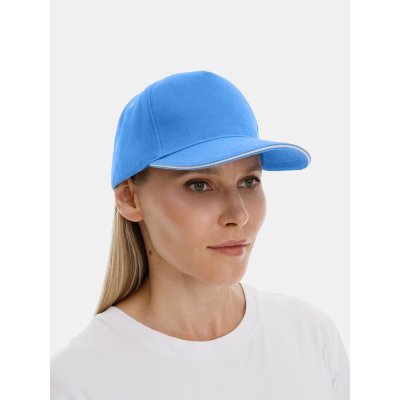 Бейсболка Classic 2.0, синяя с белым кантом