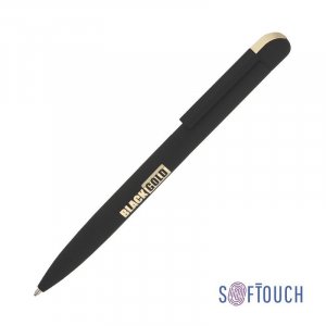 Ручка шариковая "Jupiter", покрытие soft touch, цвет черный с золотом