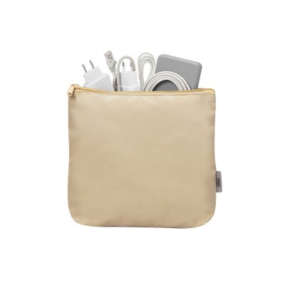 Органайзер для электроники и проводов Amalia из полиэстера 300D с подкладкой, бежевый