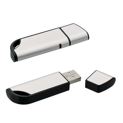 Флеш-карта USB 8GB "Перфекционист"#, цвет черный с серебром