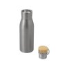 Вакуумная термобутылка с бамбуковой крышкой Klas, 500 мл, серебристый