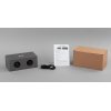 Bluetooth колонка "Cool Gray" с двумя динамиками (2х3Вт) и беспроводным зарядным устройством, переработанный пластик (RPET), цвет серый