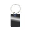 Металлический брелок с пластиковой цветной вставкой SteelPop Rct, серебристый с синим